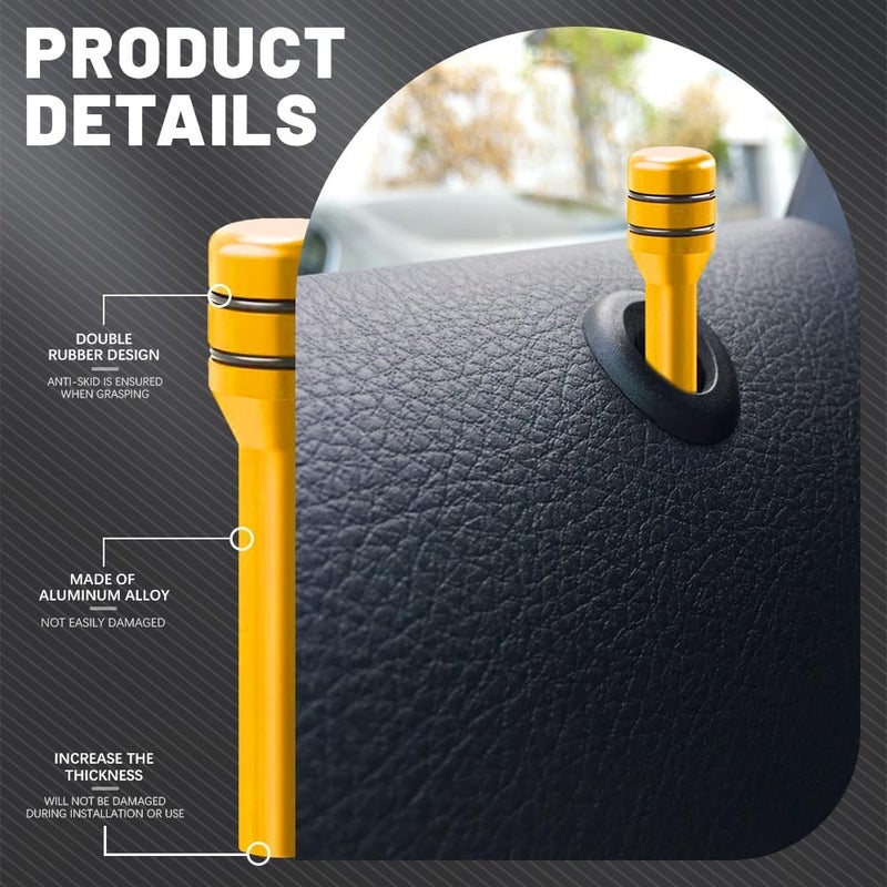 HEVLE 4PCS Car Door Lock Knobs, Vehicle Door Lift Bolt, Aluminum Alloy Doors Lock Cover Decor, 0.47" x 1.93" Automotive Door Lock Switches, Universal Car Accessories Safety Door Lock Pin (Gold) - Image 5